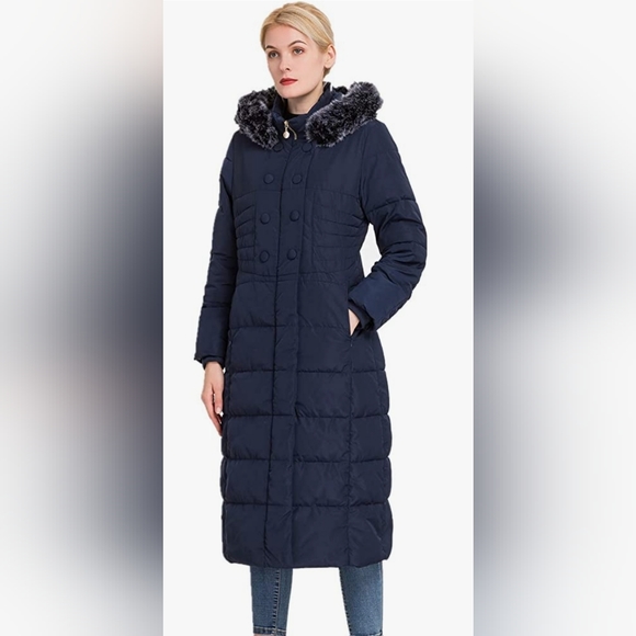 Women's Vegan Down Puffer Winter Coat (Long Length) - Picture 3 of 17